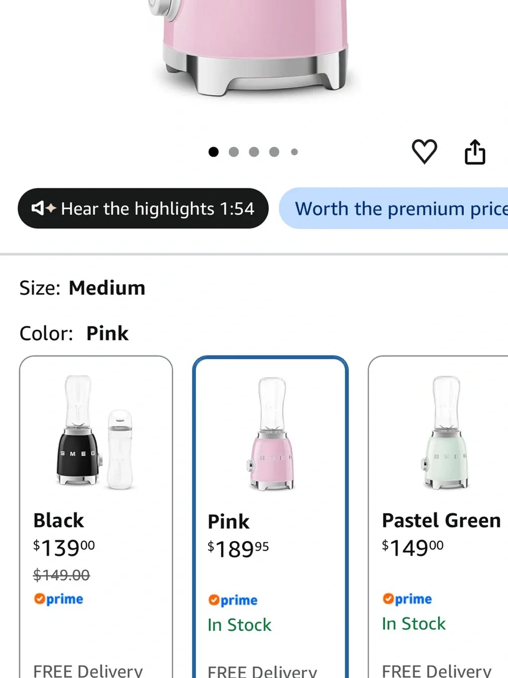 Smeg pink personal